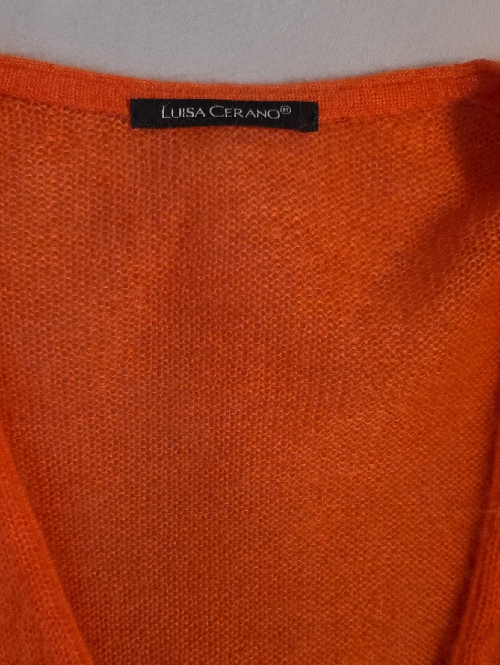 Luisa Cerano Orange V-Neck Knit Sweater